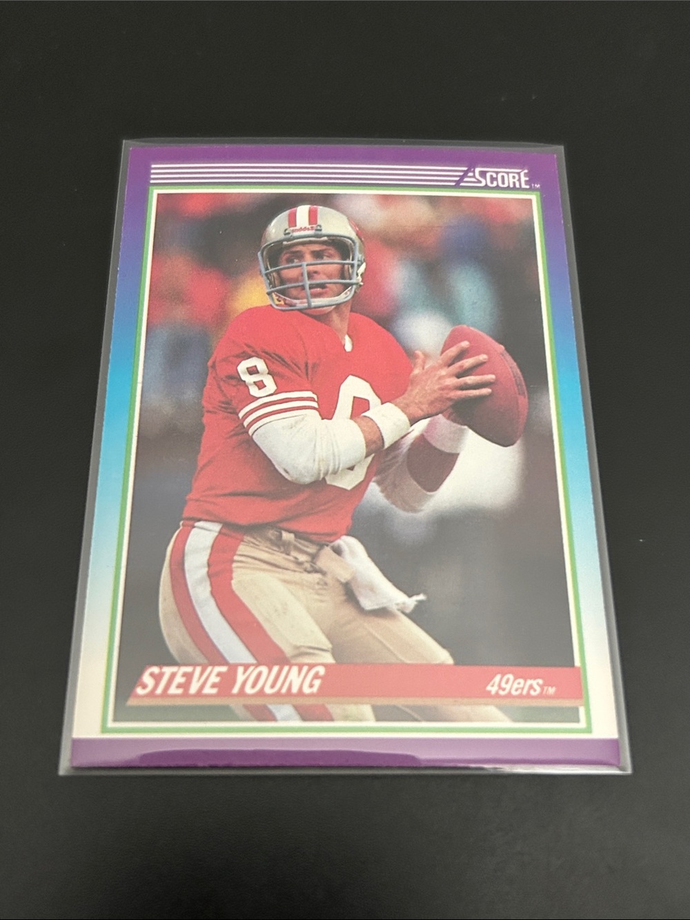 Steve Young 49ers Score Football Trading Card - Red Jersey